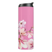 Roze Sakura Bloemen Ontwerp Thermosbeker (Gedraaid links)