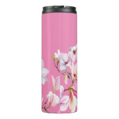 Roze Sakura Bloemen Ontwerp Thermosbeker (Achterkant)
