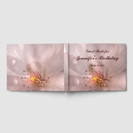 Roze Sakura Bloemen Verjaardagsfeest Gastboek Gastenboek (Volledig)