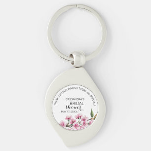 Roze Sakura Bloesem Bloemige Bruiloftsdank Je Sleutelhanger