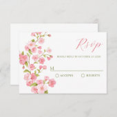 Roze sakura bloesem bloesem RSVP kaartje (Voorkant / Achterkant)