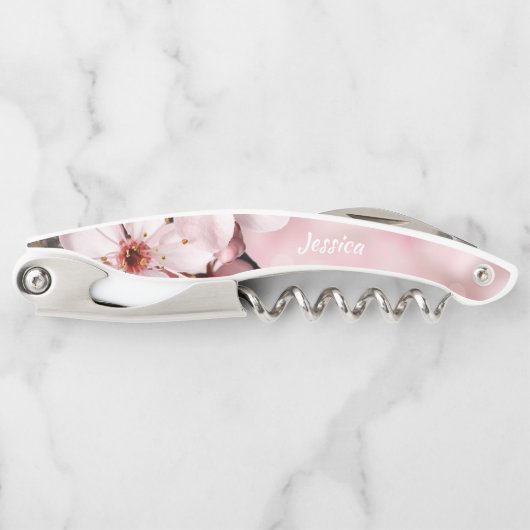 Roze Sakura Bloesem Bruidsmeisje Lente Bruiloft Wi Kurkentrekker (Voorkant)