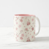 Roze Sakura Bloesem Twee-Tons Mok (Voorkant rechts)