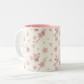 Roze Sakura Bloesem Twee-Tons Mok (Voorkant links)