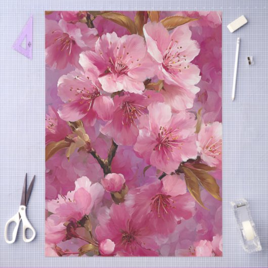 Roze Sakura Blossom Decoupage Tissuepapier (Craft)