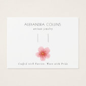 Roze Sakura Blossom Haarclip Barrette Display Visitekaartje (Voorkant)