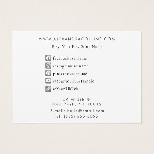 Roze Sakura Blossom Haarclip Barrette Display Visitekaartje (Achterkant)