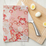 Roze Sakura Blossom Japans Patroon Theedoek<br><div class="desc">Roze Sakura Blossom Japans Patroon</div>