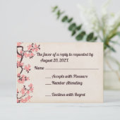 Roze Sakura Blossom RSVP-kaarten RSVP Kaartje (Staand voorkant)