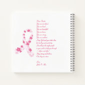 Roze Sakura Borstkanker Overlevende Vrienden Onder Notitieboek (Achterkant)