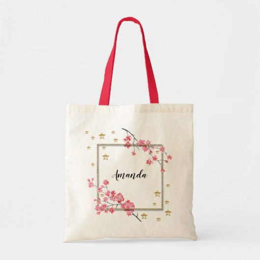 Roze Sakura bruidsmeisje persoonlijk Tote Bag (Voorkant)
