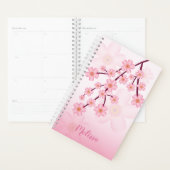 Roze Sakura Cherry Blossom Branch met naam Planner (Display)