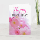Roze Sakura Cherry Blossom Floral Birthday Card Kaart (Voorkant)