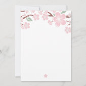 Roze Sakura Cherry Blossom Wedding Uitnodiging (Achterkant)