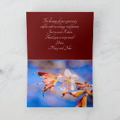 Roze Sakura Flower Blue Sky Bedankkaart (Binnen)