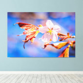 Roze Sakura Flower Blue Sky Canvas Afdruk (Insitu (Houten vloer))