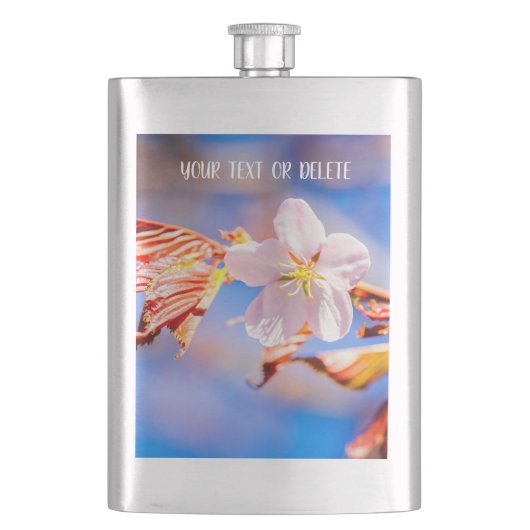 Roze Sakura Flower Blue Sky Flacon (Voorkant)