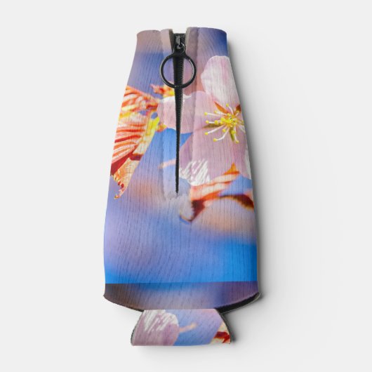 Roze Sakura Flower Blue Sky Flesjeskoeler (Achterkant)