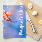 Roze Sakura Flower Blue Sky Kitchen Towel Theedoek (Quarter Fold)