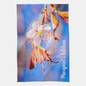Roze Sakura Flower Blue Sky Kitchen Towel Theedoek (Verticaal)