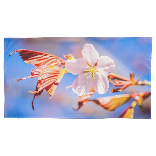 Roze Sakura Flower Blue Sky Kussensloop (Voorkant-Links)