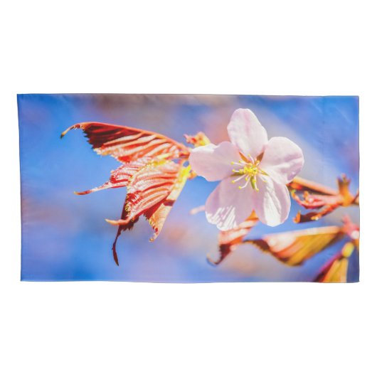 Roze Sakura Flower Blue Sky Kussensloop (Achterkant-Rechts)