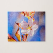 Roze Sakura Flower Blue Sky Legpuzzel (Horizontaal)