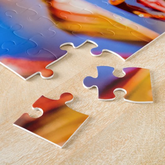 Roze Sakura Flower Blue Sky Legpuzzel (Zijkant)