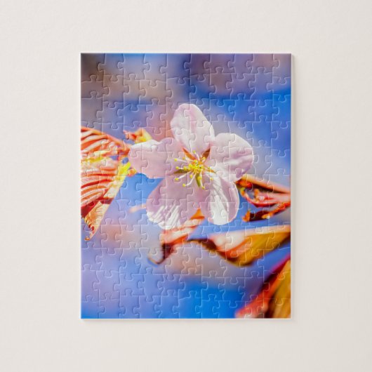 Roze Sakura Flower Blue Sky Legpuzzel (Verticaal)
