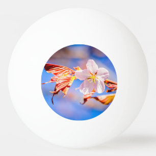 Roze Sakura Flower Blue Sky Pingpongbal