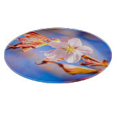 Roze Sakura Flower Blue Sky Snijplank (Hoek)
