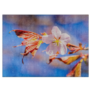 Roze Sakura Flower Blue Sky Snijplank