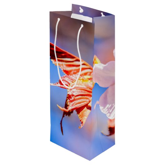 Roze Sakura Flower Blue Sky Wijn Cadeautas (Achterkant Gekanteld)