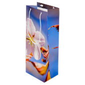 Roze Sakura Flower Blue Sky Wijn Cadeautas (Voorkant Gekanteld)