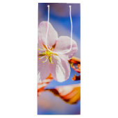 Roze Sakura Flower Blue Sky Wijn Cadeautas (Voorkant)
