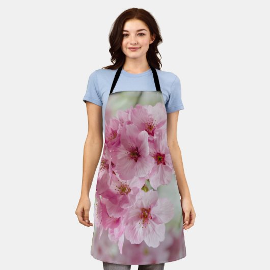 Roze Sakura Flower, Japanse Cherry Blossom Schort (Gedragen)