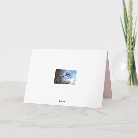 Roze Sakura Flowers, Blue Sky, White Cloud Kaart (Achterkant)