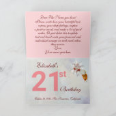 Roze Sakura Flowers, Blue Sky, White Cloud Kaart (Binnen)