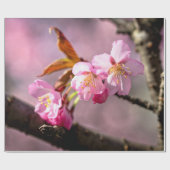 Roze Sakura Flowers op een boom Cadeaupapier (Vlak)