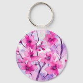 Roze Sakura Flowers Sleutelhanger (Voorkant)