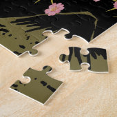 Roze Sakura Gold Black Japans scherm Legpuzzel (Zijkant)
