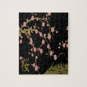 Roze Sakura Gold Black Japans scherm Legpuzzel (Verticaal)