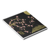 Roze Sakura Gold Black Japans scherm Notitieblok (Schuin)