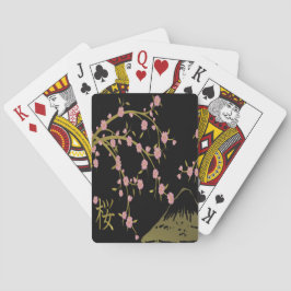 Roze Sakura Gold Black Japans scherm Pokerkaarten