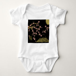 Roze Sakura Gold Black Japans scherm Romper