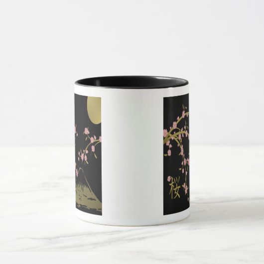 Roze Sakura Gold Black Mok Japans scherm (Midden)