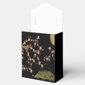 Roze Sakura Goud Zwart Japans Print Favor Box Bedankdoosjes (Geopend)