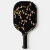 Roze Sakura Goud Zwart Japans Scherm Pickleball Paddle (Achterkant)