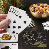 Roze Sakura Goud Zwart Japans Scherm Pokerkaarten (Insitu)