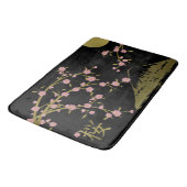Roze Sakura Goud Zwart Japans scherm poster Badmat (Gekanteld)